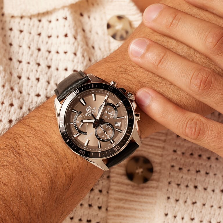 Edifice horloge leren band zwart EFR-552L-5AVUEF