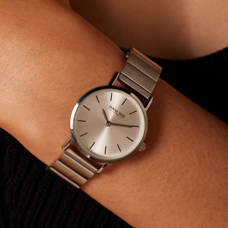 Donna Mae horloge zilverkleurig