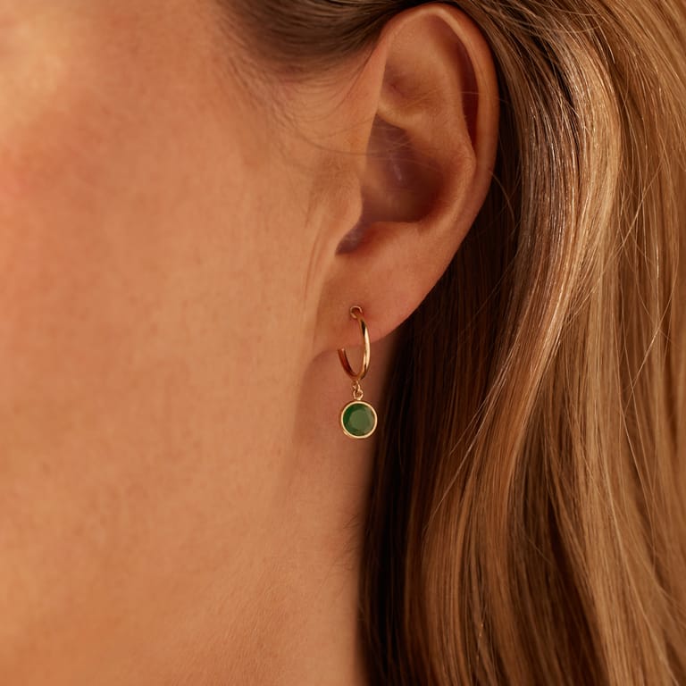 14 karaat gouden oorhangers geboortesteen hanger mei voor dames