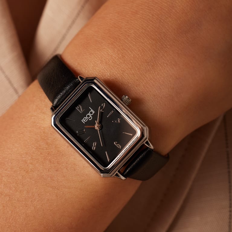 Regal dames horloge met zwarte band