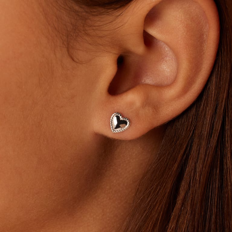 Ohrstecker für Kinder aus 925er Silber, Herz