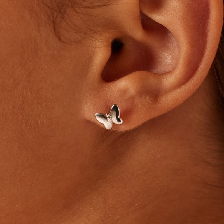 Ohrstecker für Kinder aus 925er Silber, Schmetterling