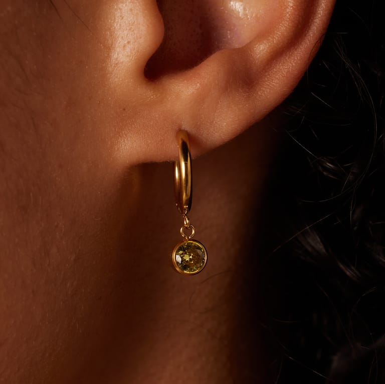 Stainless steel goldplated oorknoppen met geboortesteen November voor dames