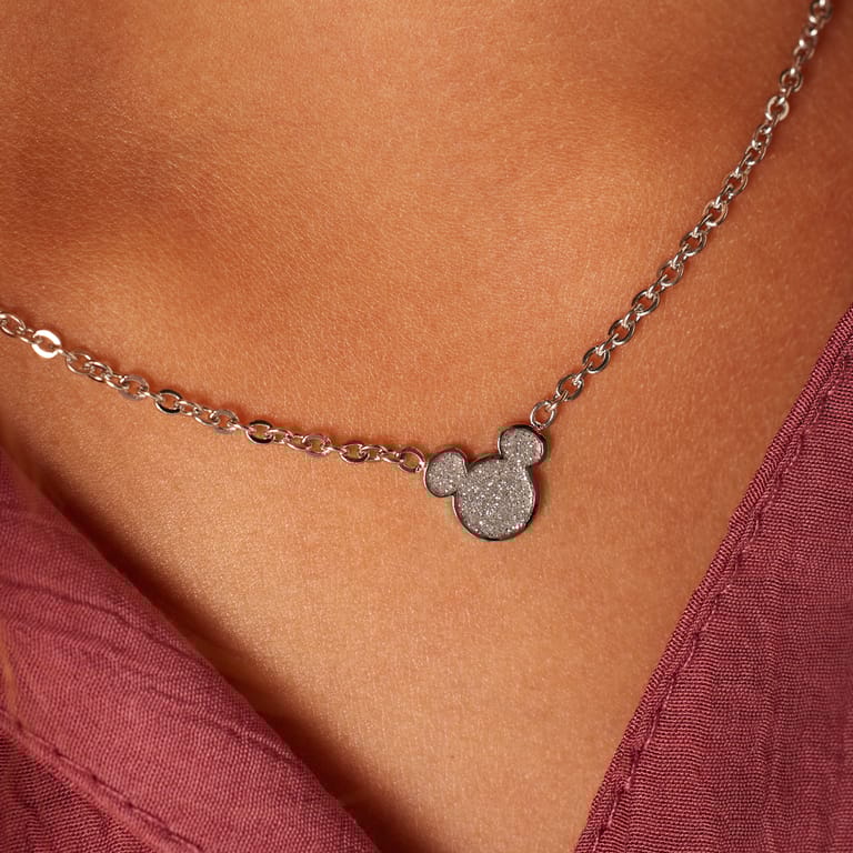 Disney stalen ketting Mickey Mouse met glitter