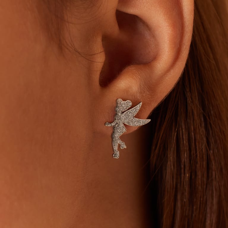 Disney – Ohrstecker aus Edelstahl, Tinkerbell, mit Glitter