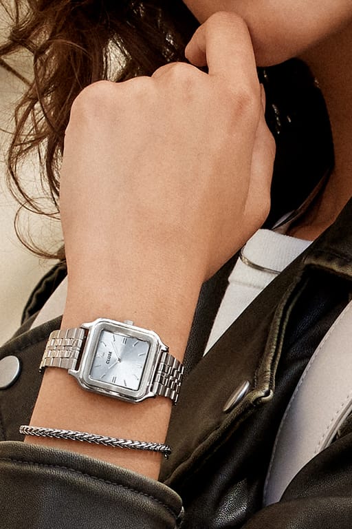 CLUSE - Gracieuse stalen horloge zilver met blauw
