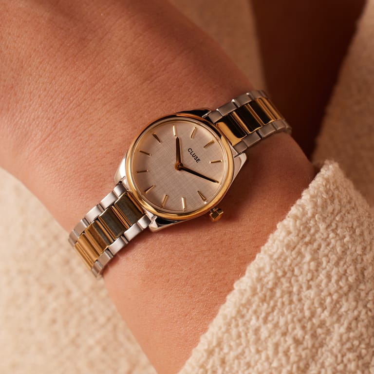 CLUSE – Armbanduhr für Damen „Féroce Mini“ aus zweifarbigem Edelstahl