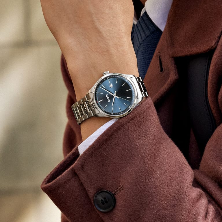 CLUSE – Armbanduhr für Herren „Anthéor“ aus Edelstahl, Blau
