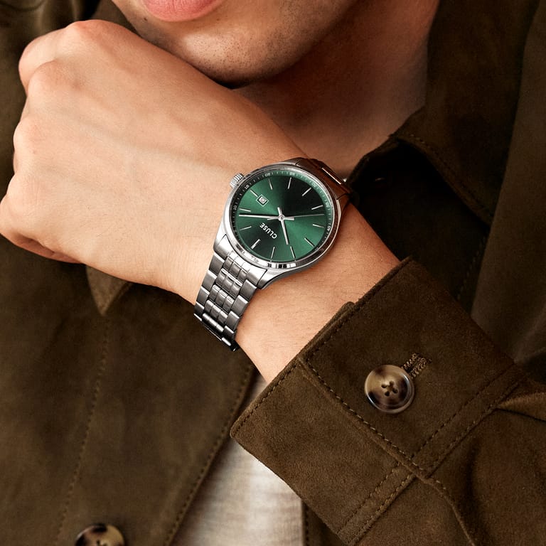 CLUSE - Anthéor stalen herenhorloge groen