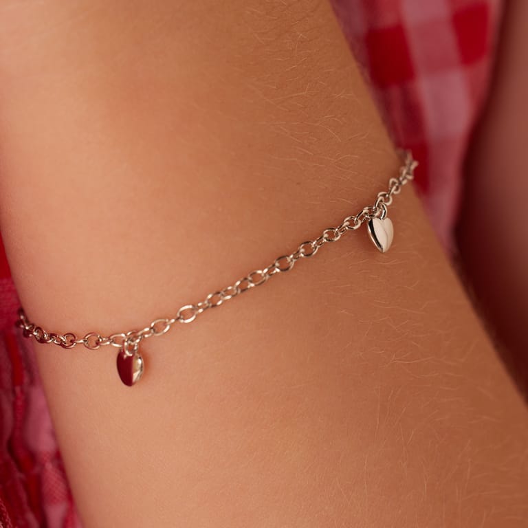 Armband aus 925 Silber, kleine Herzen