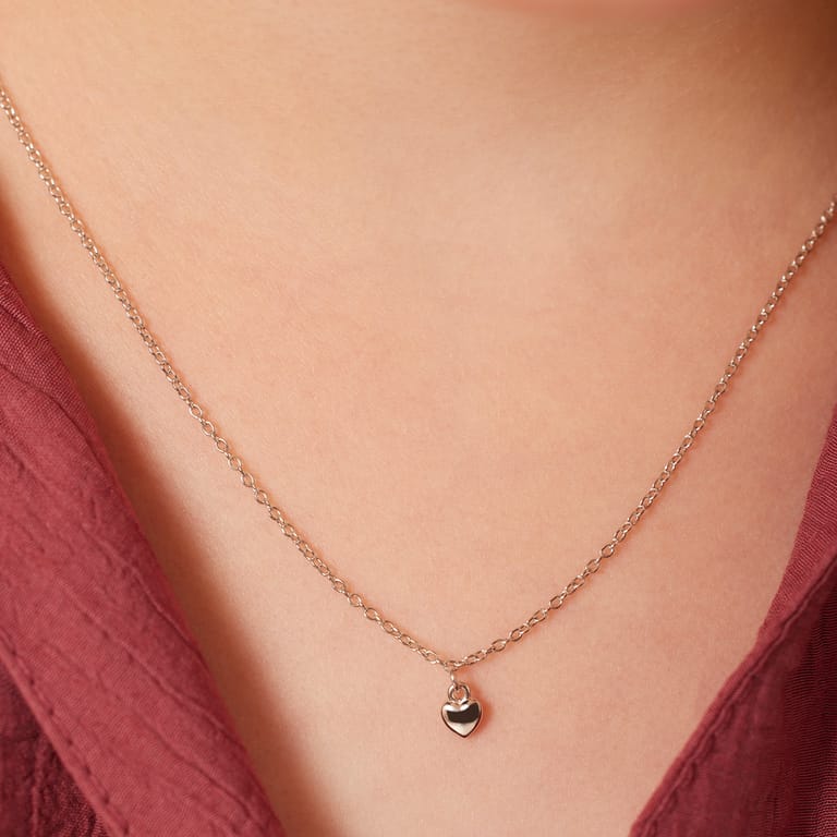 Zilveren ketting hartje