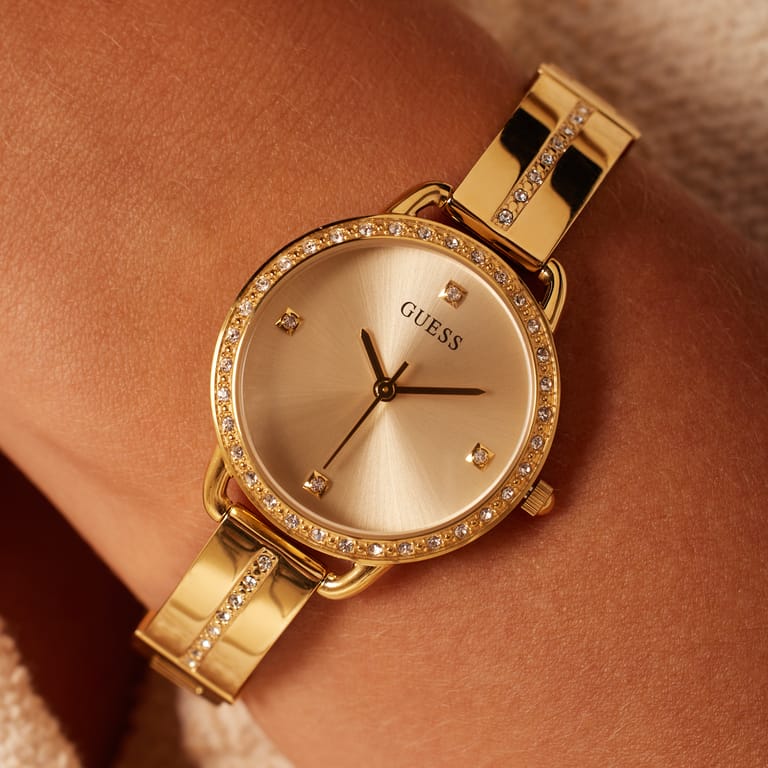 Guess Bellini Analog Damen Uhr goldfarben GW0022L2