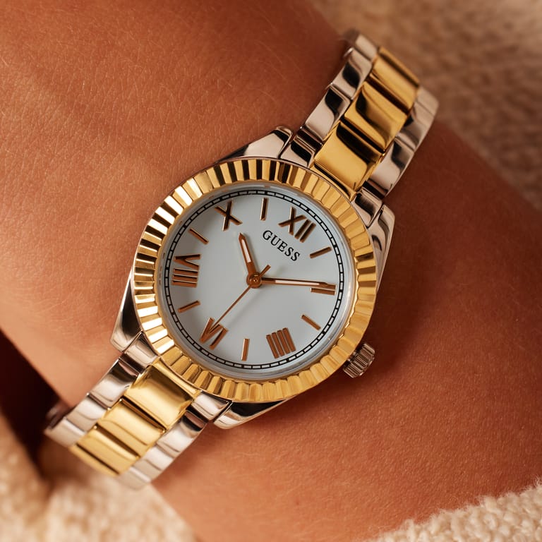 Guess Armbanduhr für Damen, zweifarbig, MINI LUNA, GW0687L4