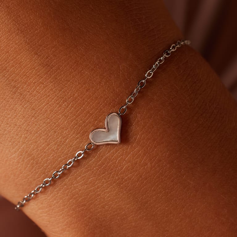 Stainless steel armband met hart