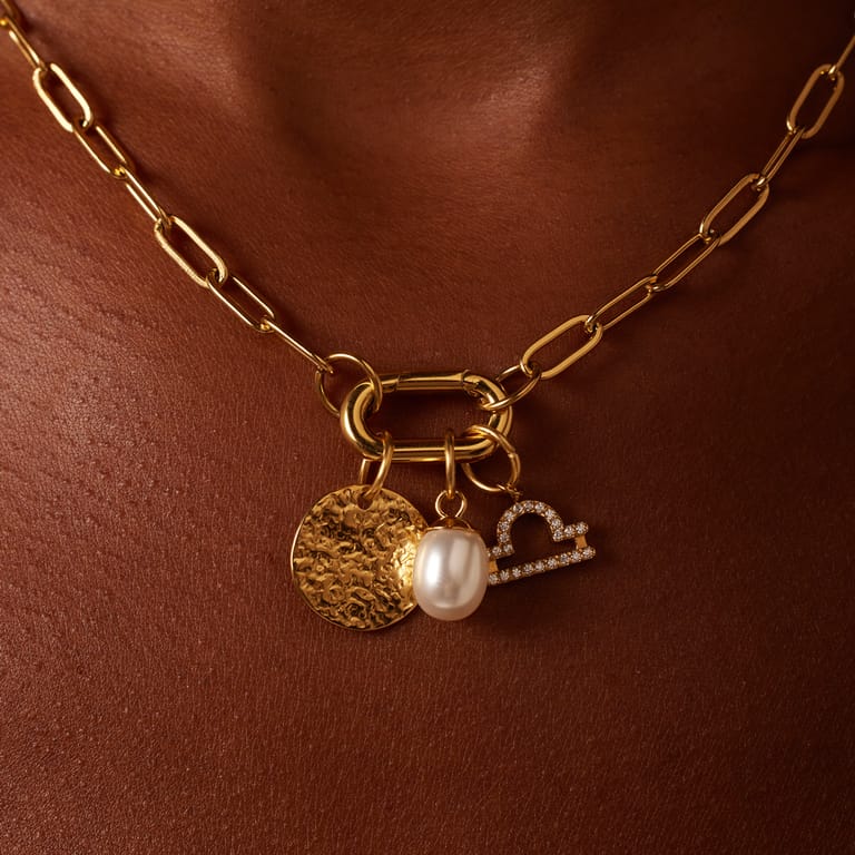 Stalen goldplated hanger munt voor dames