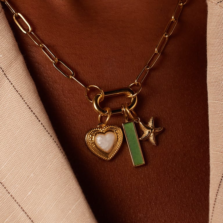 Charm aus Edelstahl, vergoldet, Seestern