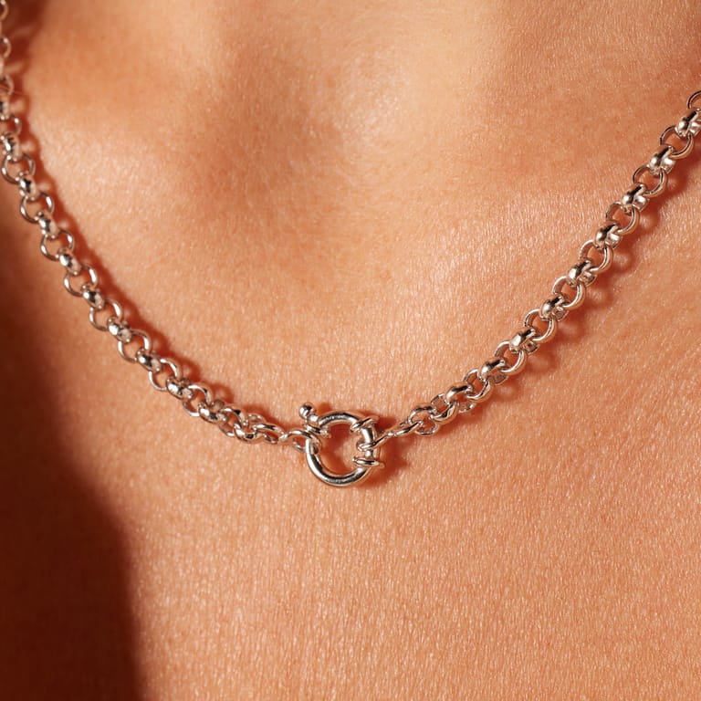 Halskette aus 925er Silber, Jasseron-Glied