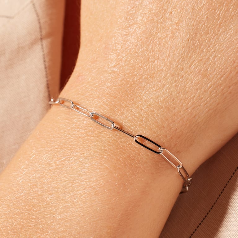 Armband aus 925er Silber, Büroklammerglied