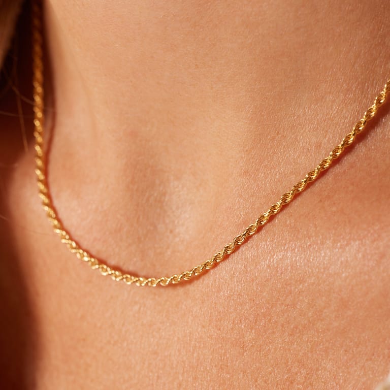 Zilveren goldplated ketting voor dames