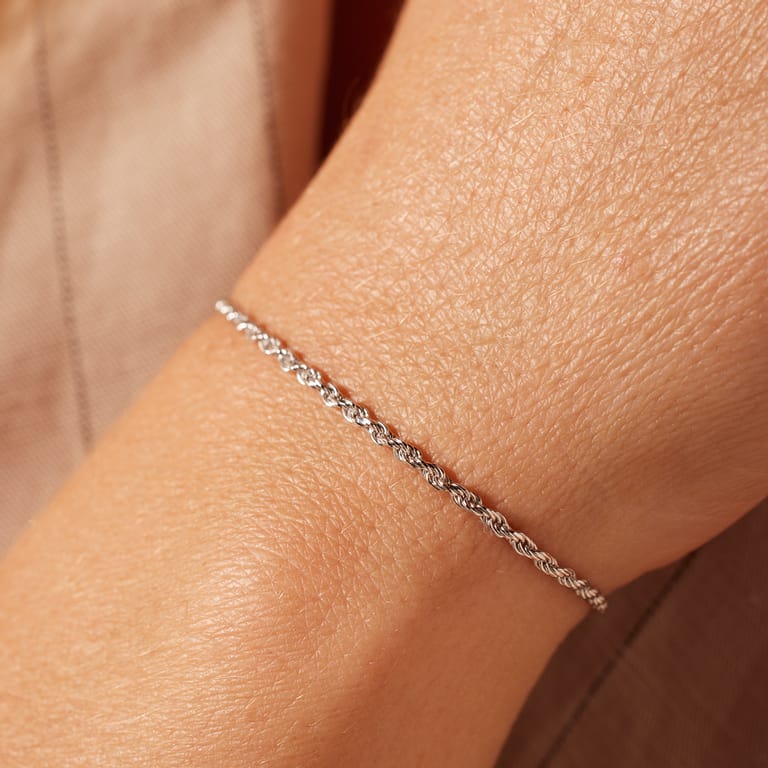 Kordelarmband aus 925er Silber, Damen