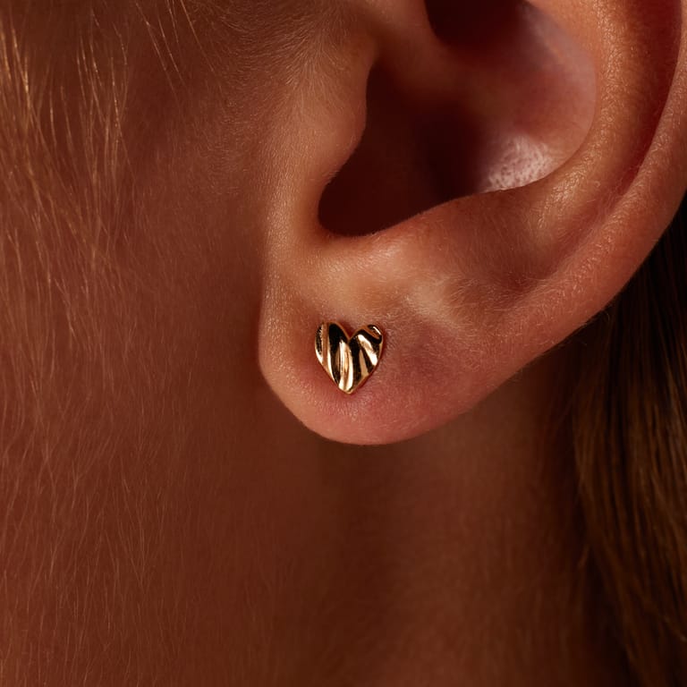 Zilveren goldplated cadeauset hart met parel voor dames