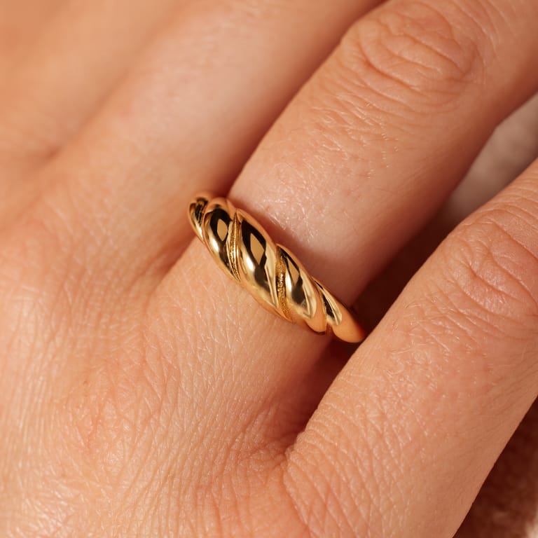 Zilveren goldplated ring voor dames