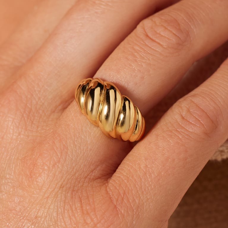 Zilveren goldplated ring voor dames