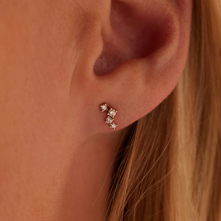 Ohrringe aus 585er Gold, Diamant (0,17 ct)