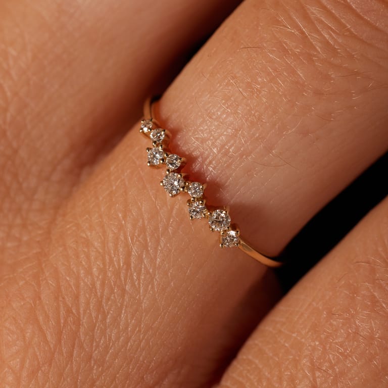 14 karaat geelgouden ring met diamant 0,15ct voor dames