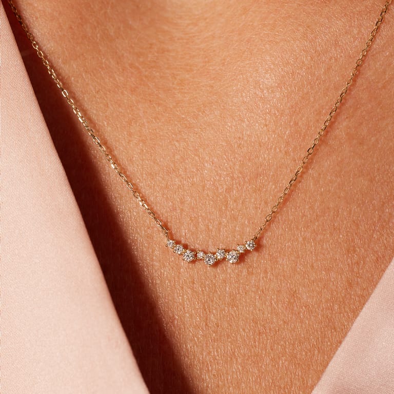 14 Karaat gouden ketting diamant 0,18ct