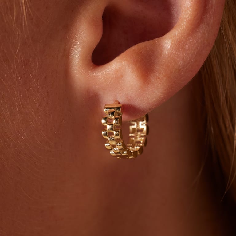 Ohrringe aus 585er Gelbgold mit Panzerglied