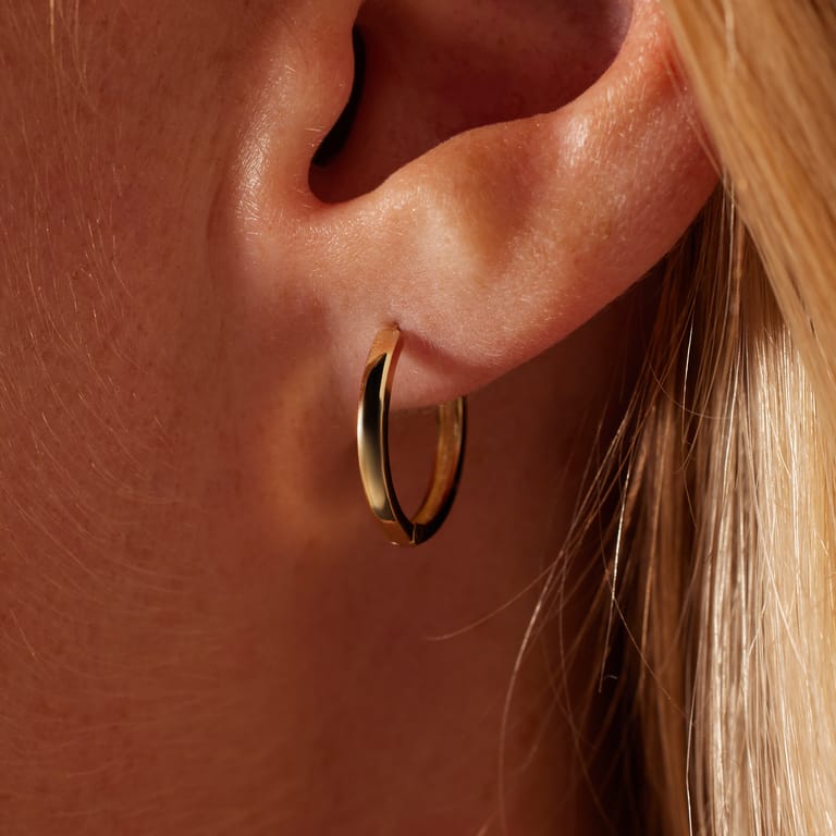 Ohrringe aus 585er Gelbgold, 17 mm