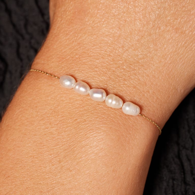 14 Karaat gouden armband met parels