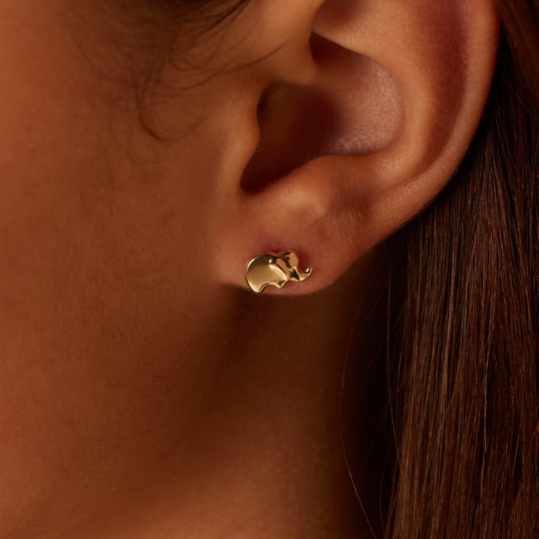 Ohrring aus 375er Gold, Elefant