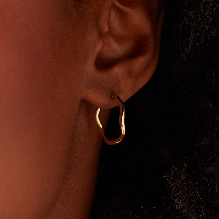 Ohrringe aus 375er Gold, Welle