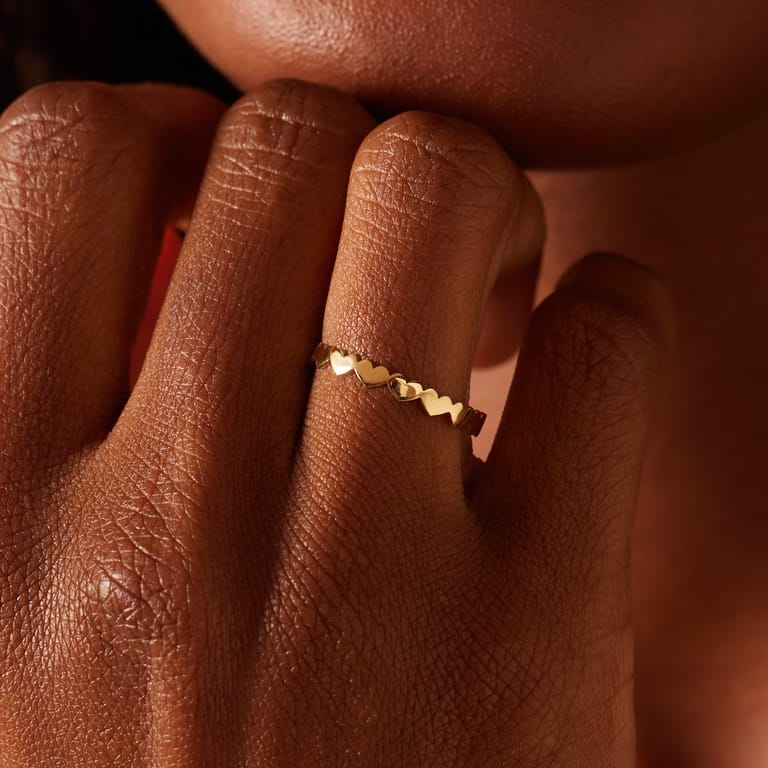 9 Karaat ring hartjes