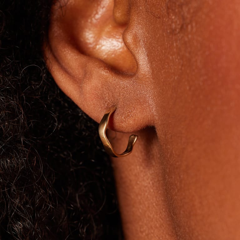 Ohrring aus 585er Gold, Welle
