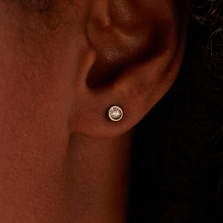 Ohrringe aus 585er Gold, Diamant (0,08 ct)