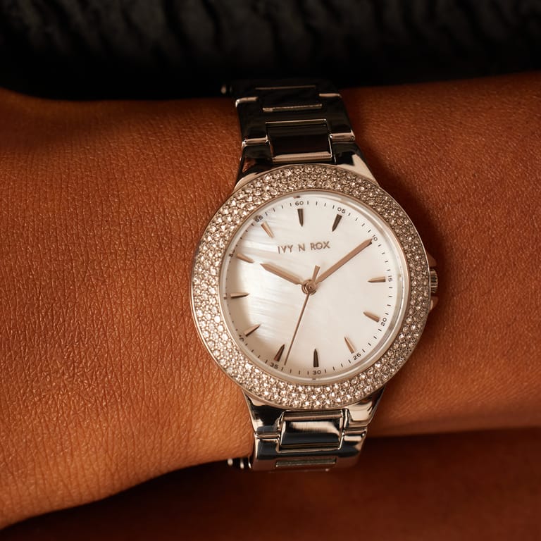 IVY N ROX Damen-Armbanduhr aus Edelstahl mit Zirkonia