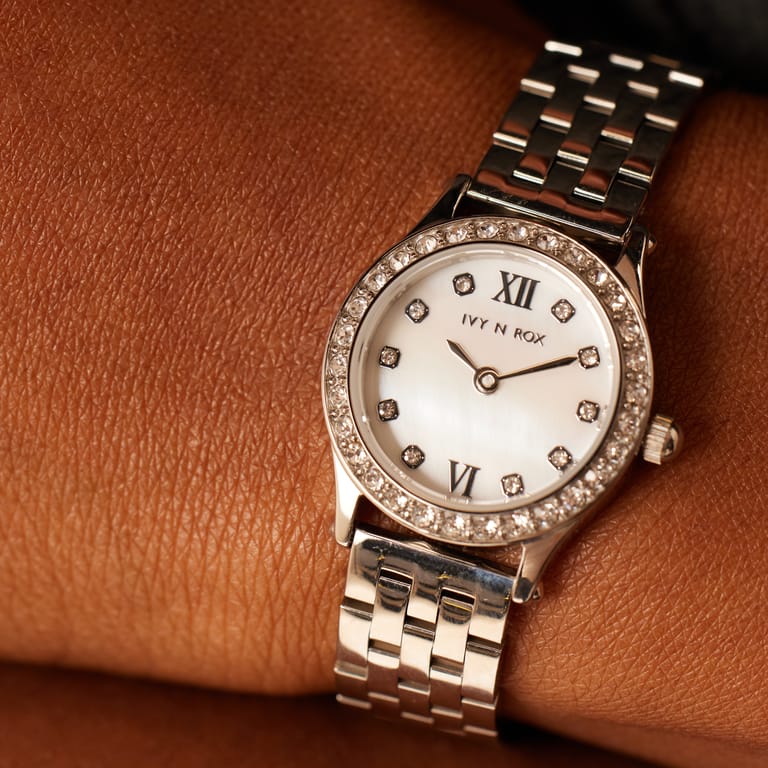 IVY N ROX Damen-Armbanduhr aus Edelstahl mit Zirkonia