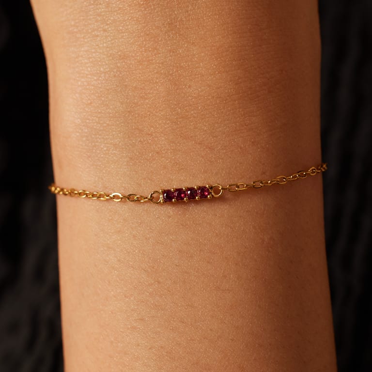 Stalen goldplated fantasiearmband met zirkonia voor dames