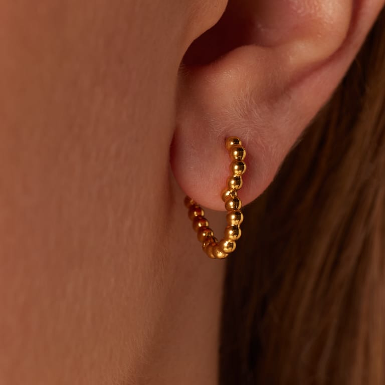 Stainless steel goldplated oorringen hart voor dames