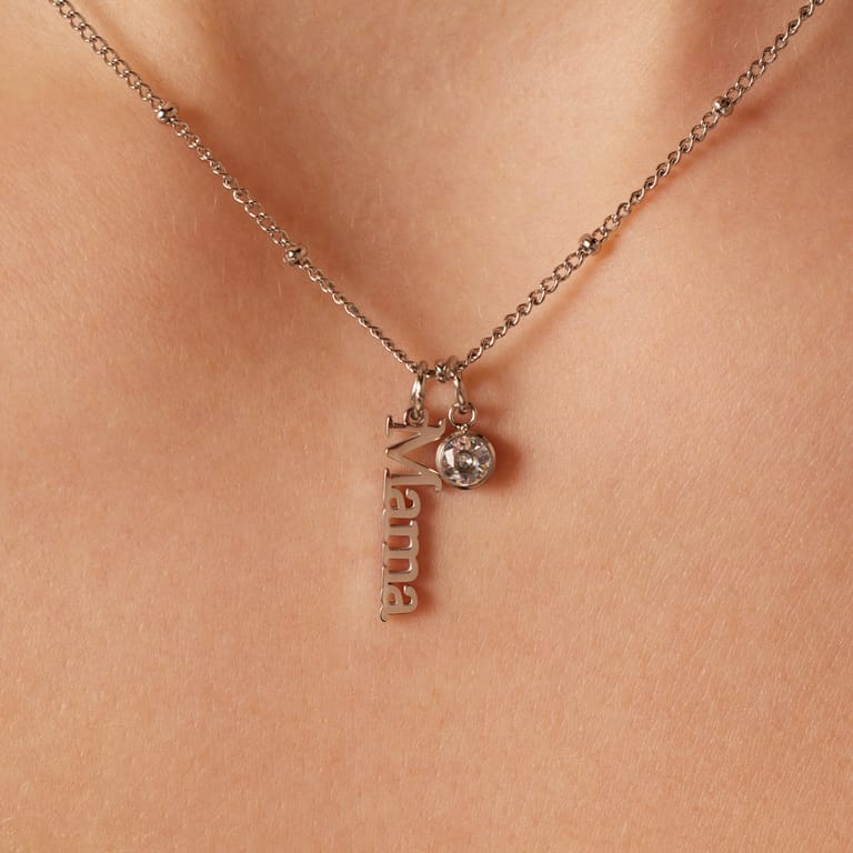 Stainless steel ketting met mama