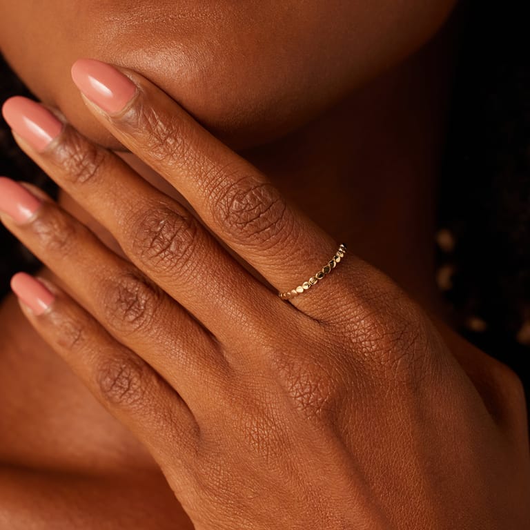 14 Karat Gelbgoldring mit kleinen Ringen