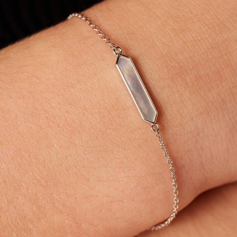 Zilveren armband met parelmoer