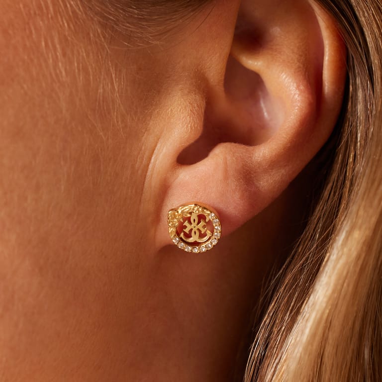 Guess stainless steel goldplated oorbellen 4 LOVE