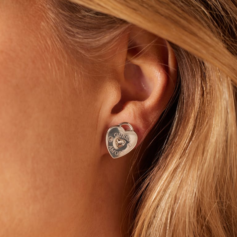 Guess stalen oorbellen AMORE