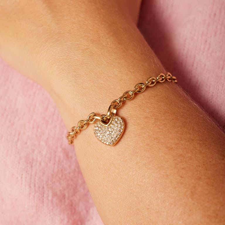 Guess stalen goldplated armband CRAZY IN LOVE
