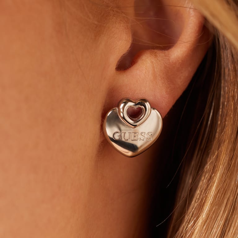 Guess stalen oorbellen CRAZY IN LOVE