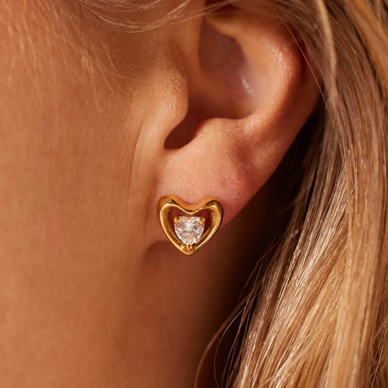 Guess stainless steel goldplated oorbellen BELOVED